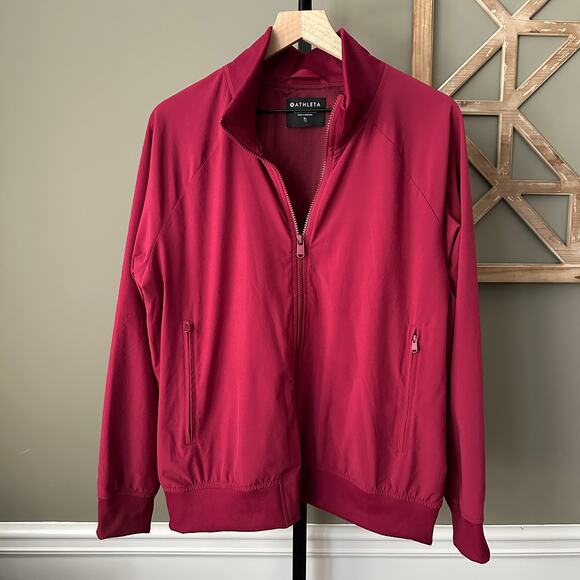 Athleta Brooklyn Bomber Jacket Maroon XL - Picture 2 of 5